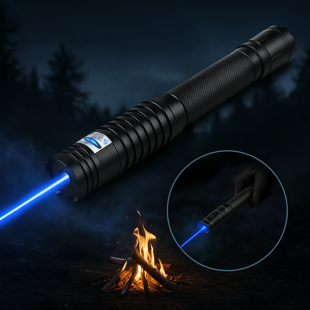 Kalsten | Blue Beam Laser Torch | 450nm High-Intensity Optical Output | Tactical 5000m+ Range | Adjustable Focus Aluminum Chassis | Thermal Ignition Capable Flashlight