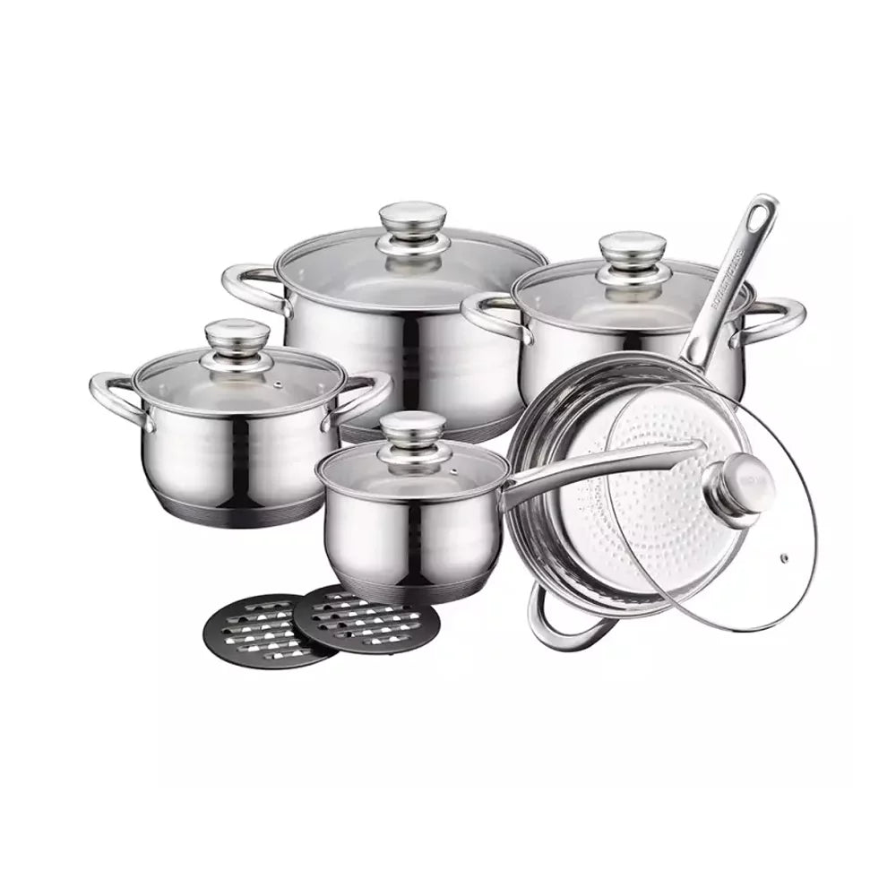 Royalty Line Cookware Set made of Stainless Steel (12 Pieces) | Kalsten