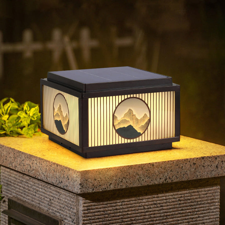Modern Minimalist Solar Waterproof Square Aluminum Glass LED Post Head Light For Garden | Kalsten