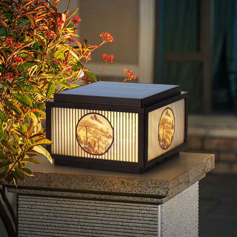 Modern Minimalist Solar Waterproof Square Aluminum Glass LED Post Head Light For Garden | Kalsten