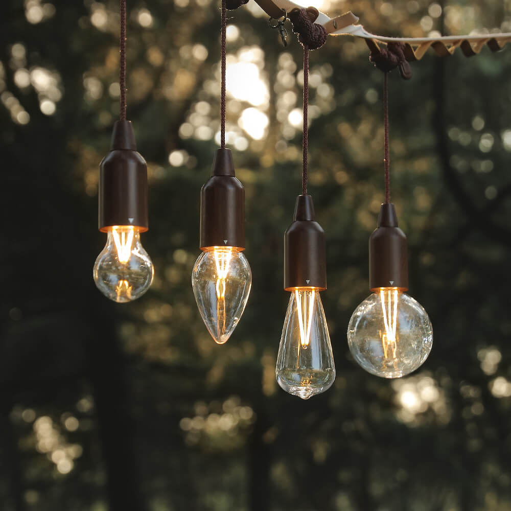 Retro Portable Waterproof Wood Round Cone Battery USB 1-Light Camping Outdoor Light | Kalsten
