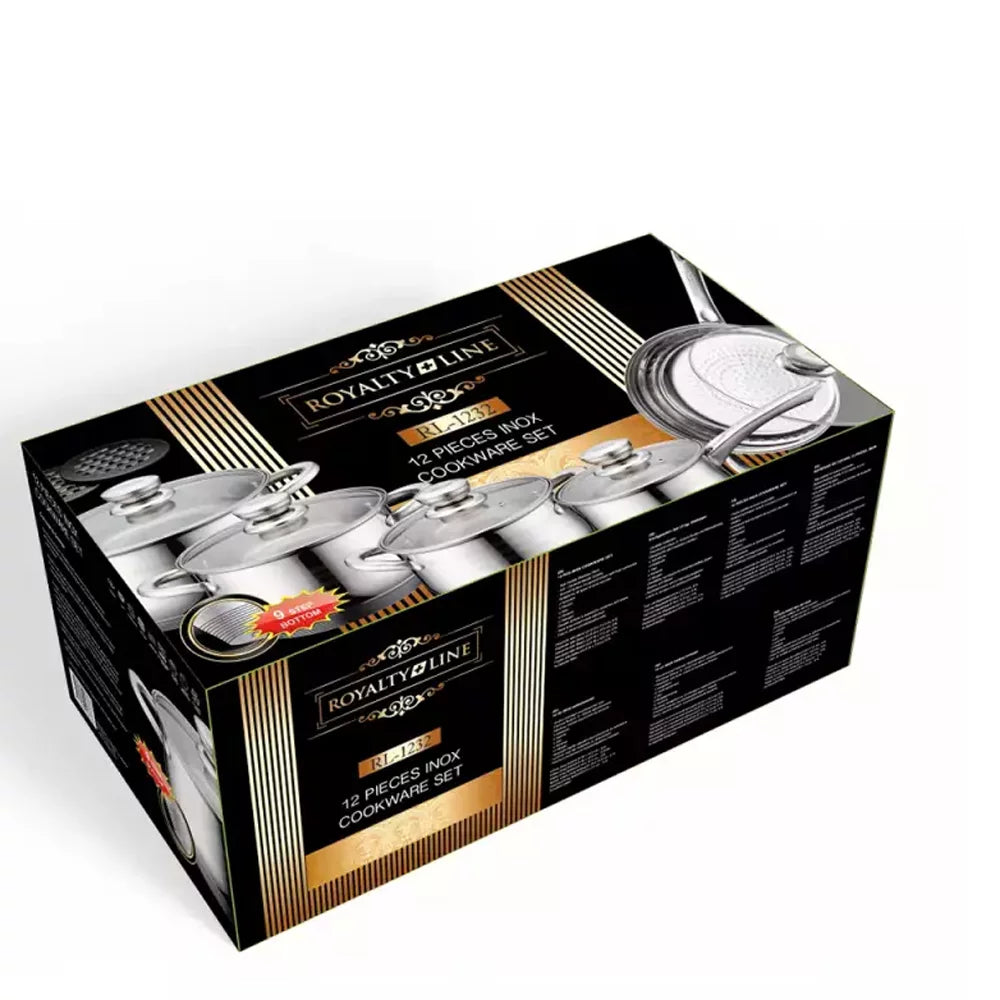 Royalty Line Cookware Set made of Stainless Steel (12 Pieces) | Kalsten