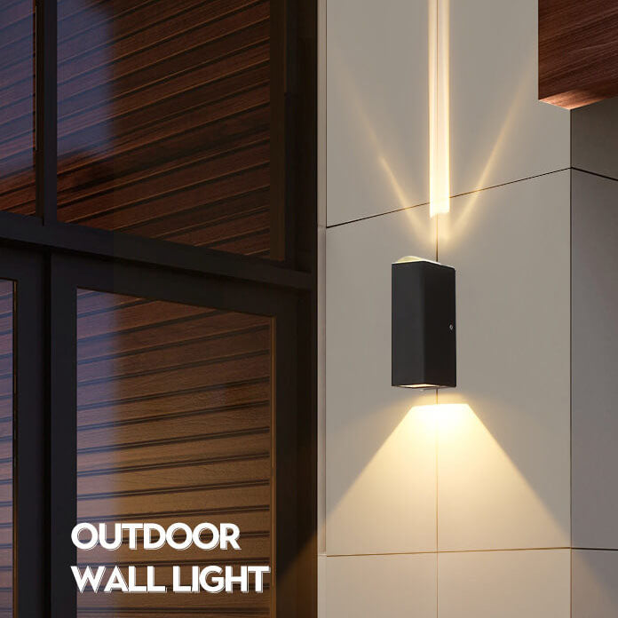 Kalsten | Modern Waterproof LED Outdoor Wall Light | Rectangular Up/Down Aluminum Fixture