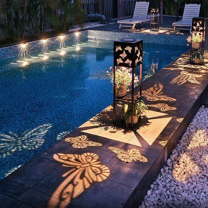 Solar Butterfly Light Shadow Square Shelf Planter Light Garden Decorative Outdoor Waterproof Patio Outdoor Light | Kalsten