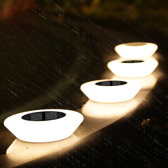 Modern Simplicity Solar Waterproof PP PS Round Conic LED Landscape Lighting Outdoor Light For Garden | Kalsten