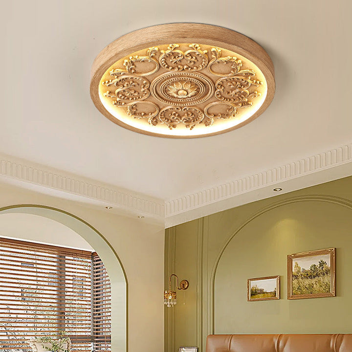 Flush Mount Ceiling Light Iron Acrylic 12.99 in White Living Room Bedroom Minimalist Built-in LED Dimmable Lighting | Kalsten