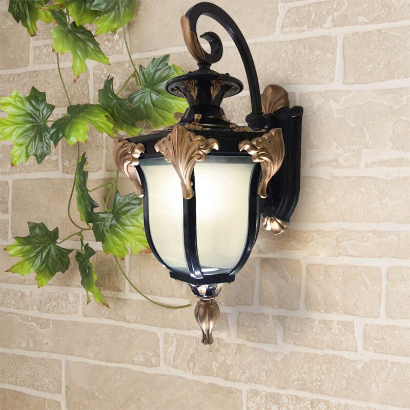 European Retro Lantern Glass Outdoor Waterproof 1-Light Wall Sconce Lamp | Kalsten