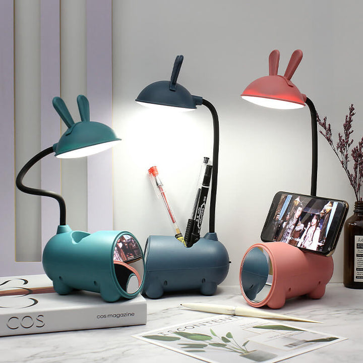Kalsten | LumoBun Table Lamp – Cute LED Desk Lamp with Pen Holder and USB Connection