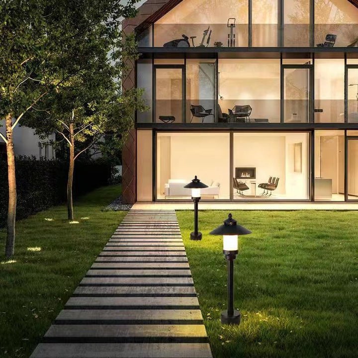 Modern Minimalist Umbrella Waterproof Aluminum Marble LED Outdoor Light For Garden | Kalsten