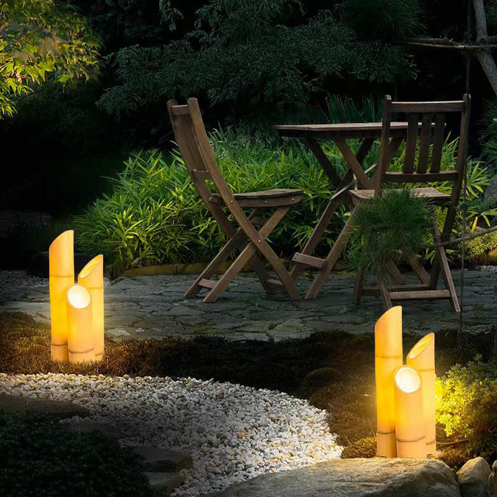 Contemporary Creative Waterproof Solar Resin Bamboo LED Landscape Lighting Outdoor Light For Garden | Kalsten