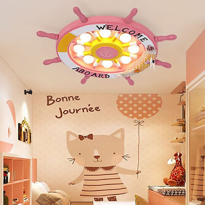 Kalsten | NautiGlow Children's Room LED Ceiling Lamp | Sailboat Design | Cartoon Style | Ambient Lighting