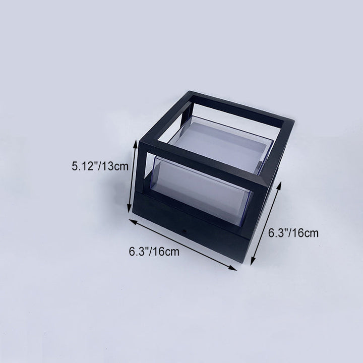 Modern Minimalist Waterproof Square Aluminum Acrylic LED Outdoor Wall Sconce Lamp For Garden | Kalsten