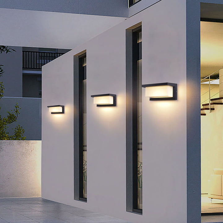 Modern Minimalist Solar Rectangle PC LED Outdoor Wall Sconce Lamp For Outdoor Patio | Kalsten