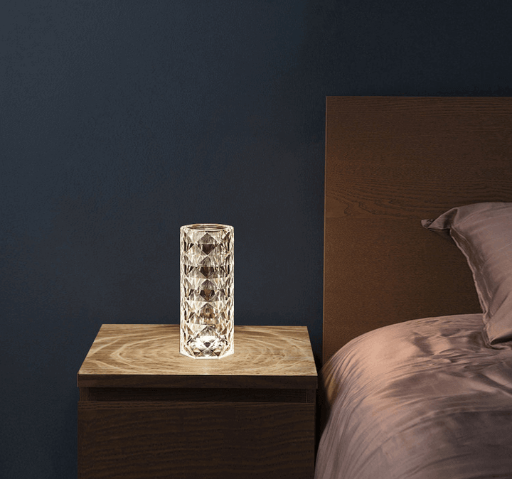 Nordic Crystal Lamp USB Table Lamps Bedroom Touch Dimming Atmosphere Diamond Night Light Rose Projector Lamp Decor | Kalsten