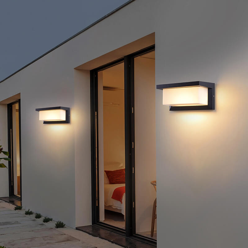 Modern Minimalist Solar Rectangle PC LED Outdoor Wall Sconce Lamp For Outdoor Patio | Kalsten