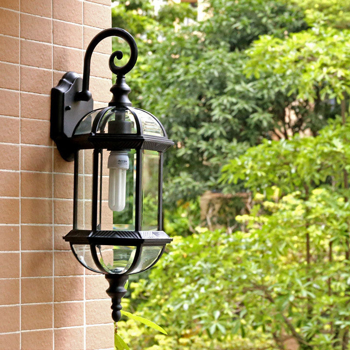 Traditional Vintage Waterproof Hexagonal Aluminum Glass 1-Light Outdoor Wall Sconce Lamp For Garden | Kalsten