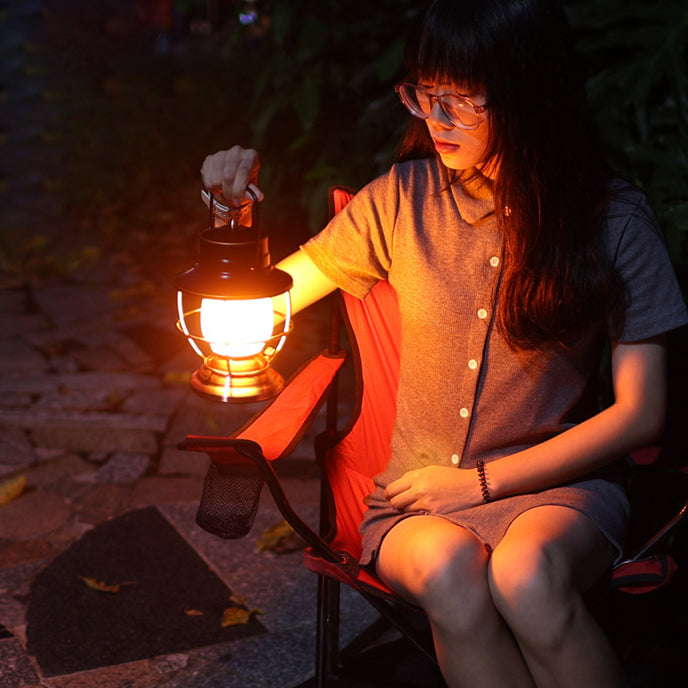 Traditional Farmhouse Waterproof Rechargeable Iron Acrylic Cylinder LED Table Lamp For Entertainment Room | Kalsten