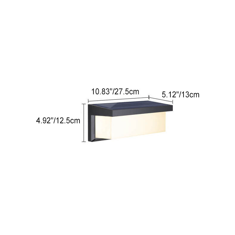 Modern Minimalist Solar Rectangle PC LED Outdoor Wall Sconce Lamp For Outdoor Patio | Kalsten