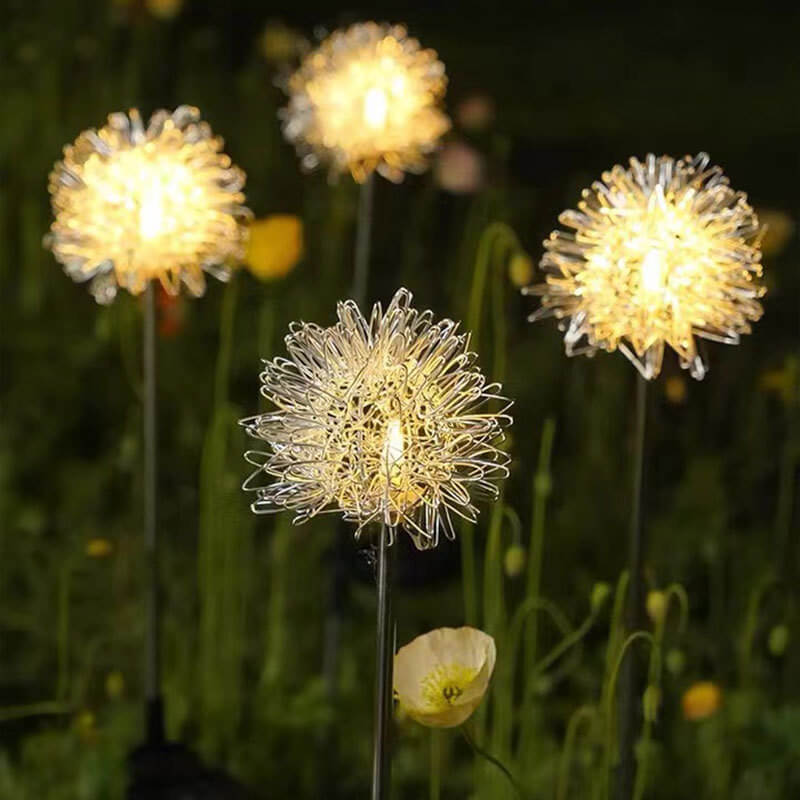 Solar Dandelion Aluminum Wire Globe Light LED Outdoor Waterproof Luminous Garden Insert Ground Landscape Light | Kalsten