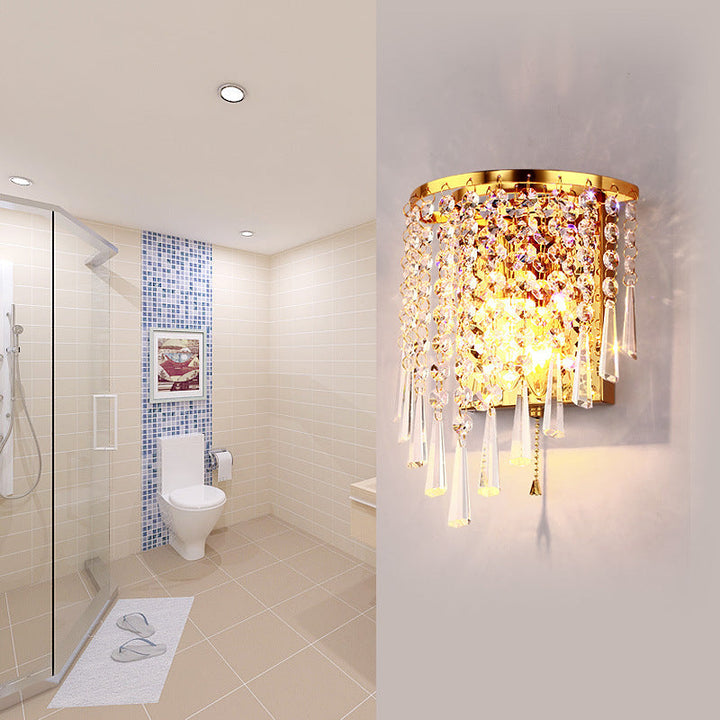 Luxury Octagonal Pearl Crystal Wall Lamp – Living Room