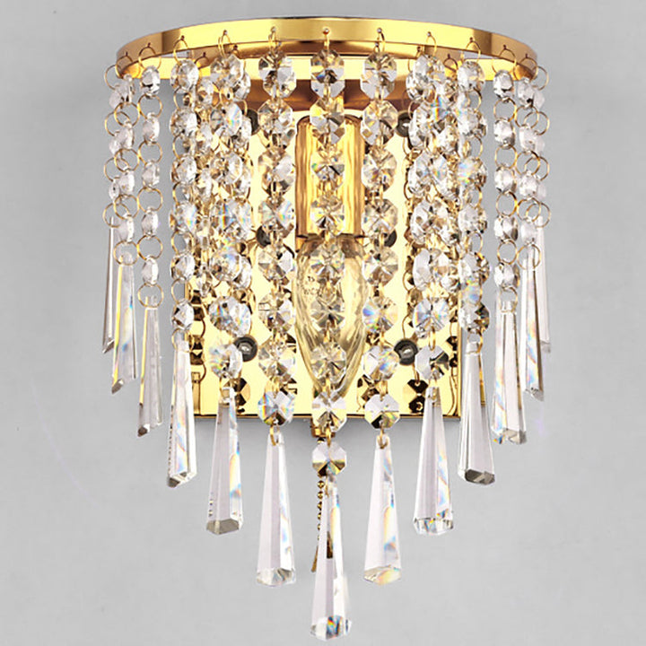 Luxury Octagonal Pearl Crystal Wall Lamp – Living Room