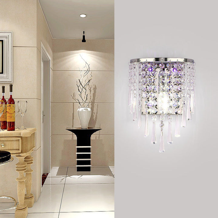 Luxury Octagonal Pearl Crystal Wall Lamp – Living Room