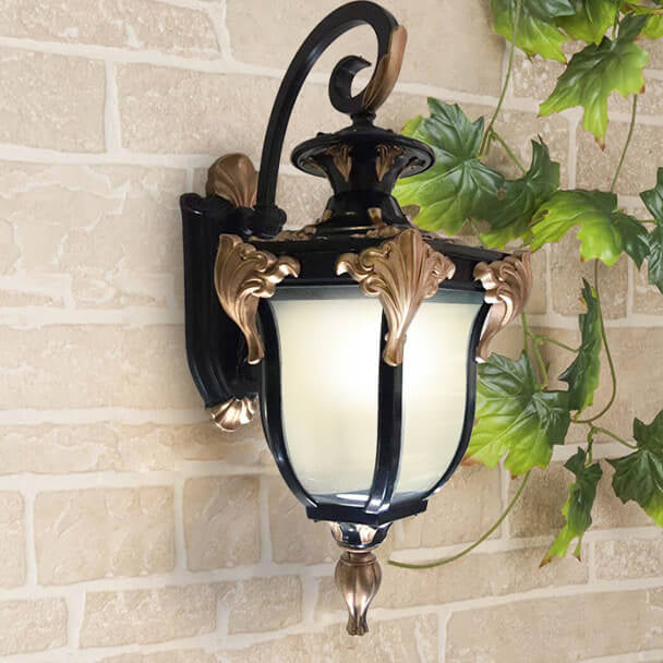 European Retro Lantern Glass Outdoor Waterproof 1-Light Wall Sconce Lamp | Kalsten