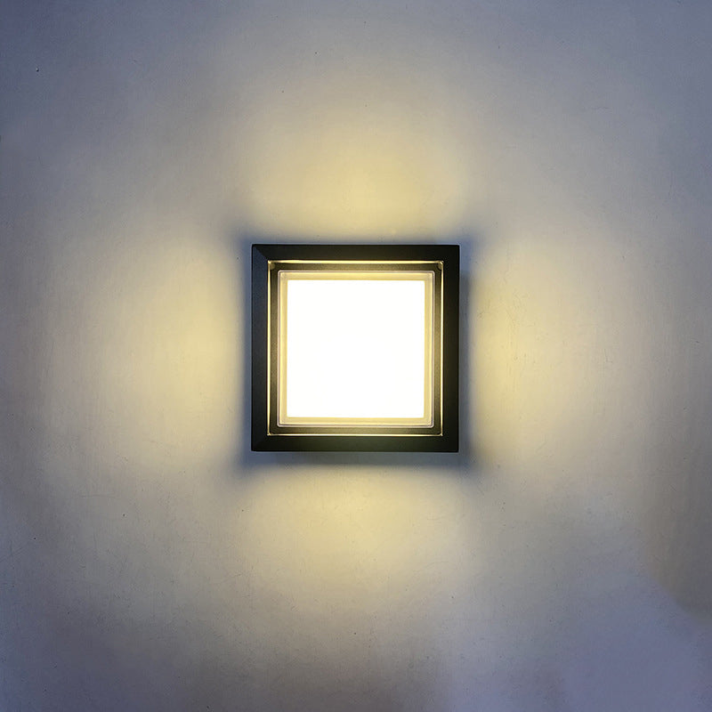 Modern Minimalist Waterproof Square Aluminum Acrylic LED Outdoor Wall Sconce Lamp For Garden | Kalsten