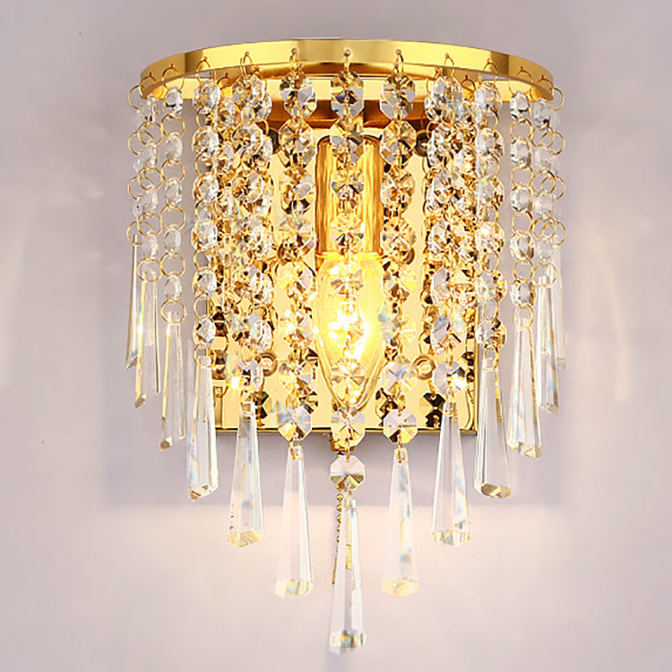 Luxury Octagonal Pearl Crystal Wall Lamp – Living Room