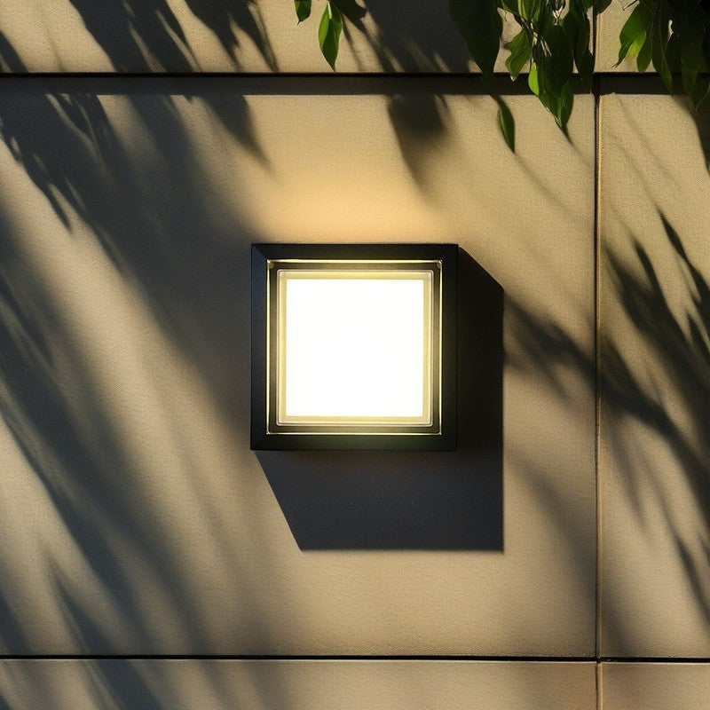 Modern Minimalist Waterproof Square Aluminum Acrylic LED Outdoor Wall Sconce Lamp For Garden | Kalsten