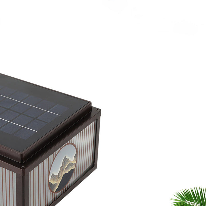 Modern Minimalist Solar Waterproof Square Aluminum Glass LED Post Head Light For Garden | Kalsten