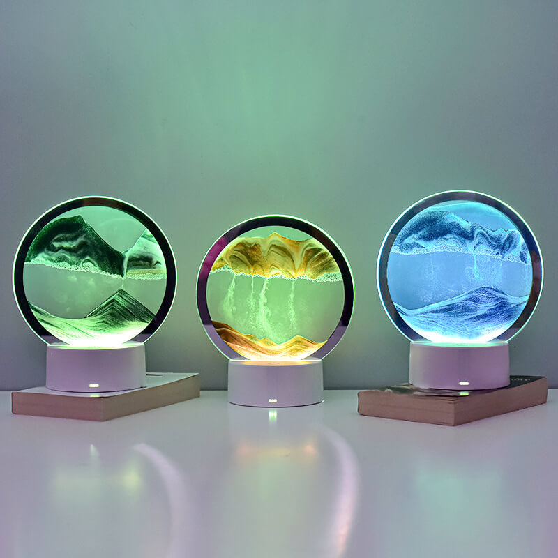 Creative Round Hourglass Quicksand 3D LED Night Light Table Lamp | Kalsten