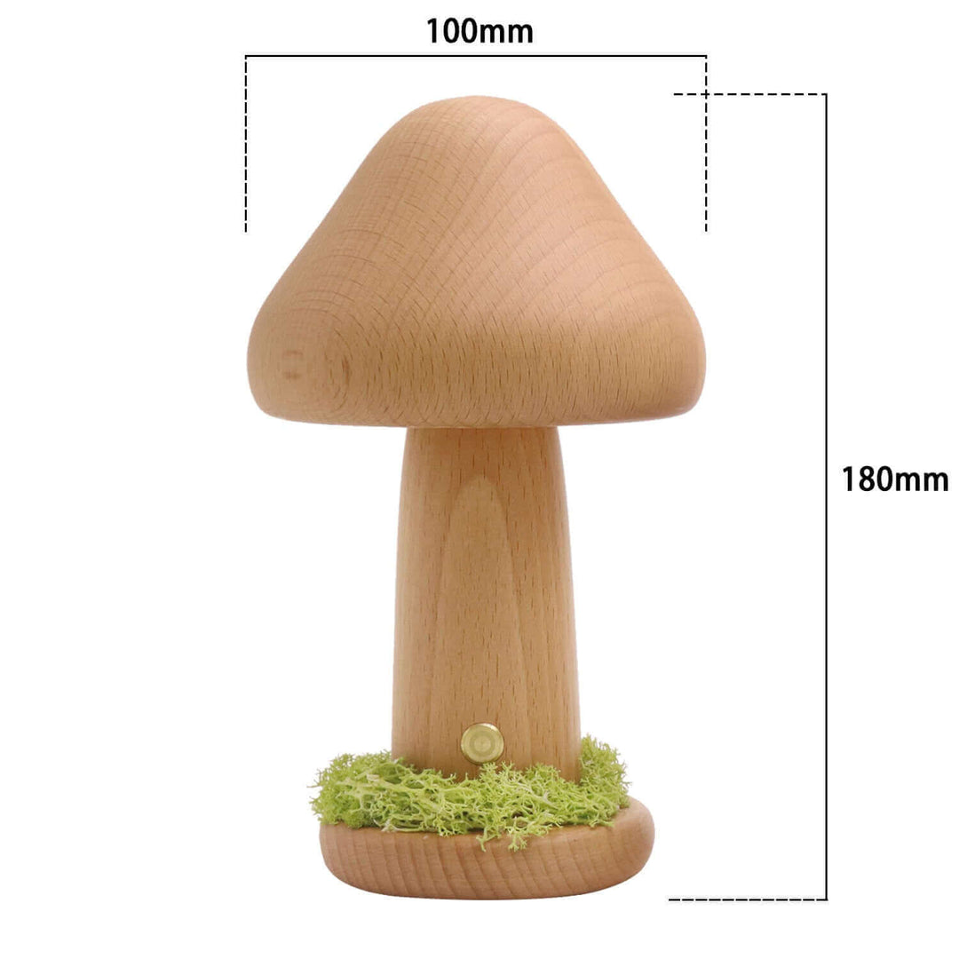 Twisted Mushroom Night Warm Light Touch Bedroom Bedhead Night Light Beech Wood LED USB Decorative Atmosphere Lamps Home Decor | Kalsten