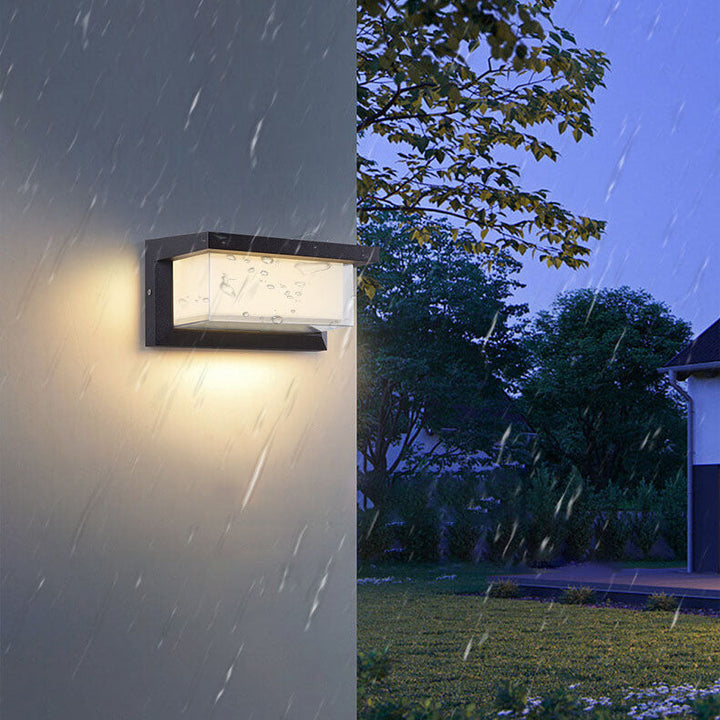 Modern Minimalist Solar Rectangle PC LED Outdoor Wall Sconce Lamp For Outdoor Patio | Kalsten