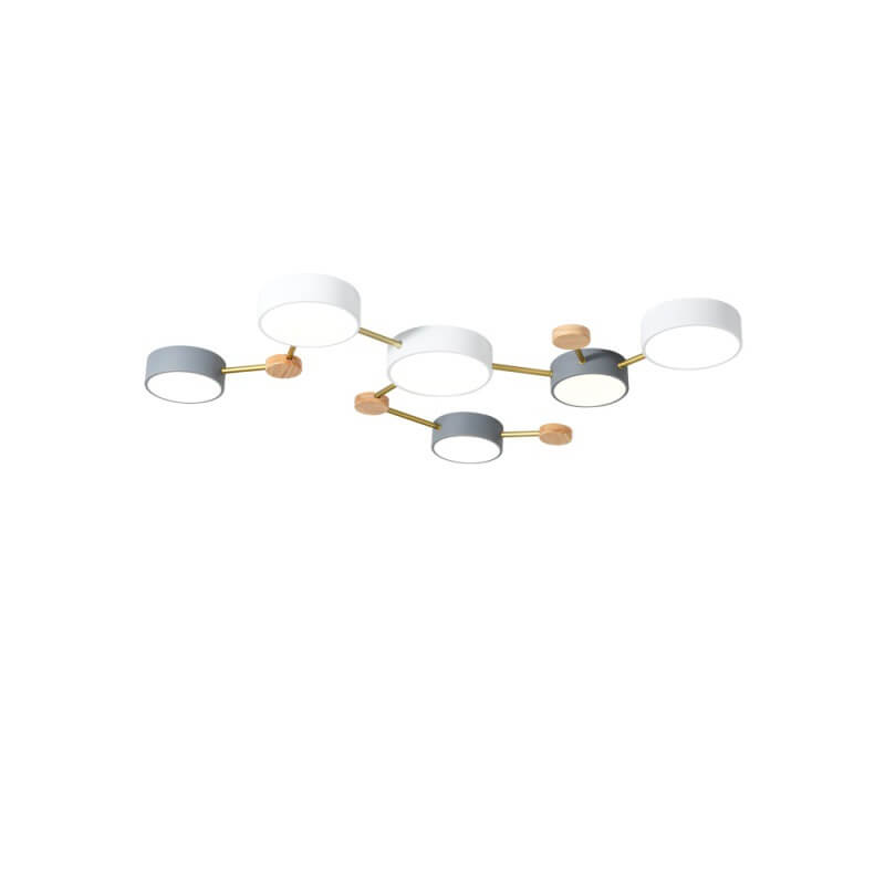 Flush Mount Ceiling Light Iron Solid Wood Acrylic 36W 23.6 in Gray Modern Hallway Living Room Bedroom Lighting | Kalsten