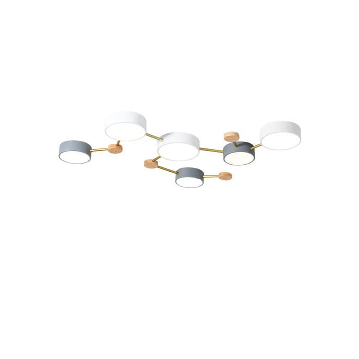 Flush Mount Ceiling Light Iron Solid Wood Acrylic 36W 23.6 in Gray Modern Hallway Living Room Bedroom Lighting | Kalsten