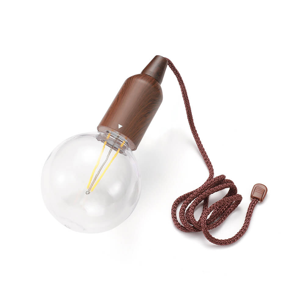 Retro Portable Waterproof Wood Round Cone Battery USB 1-Light Camping Outdoor Light | Kalsten