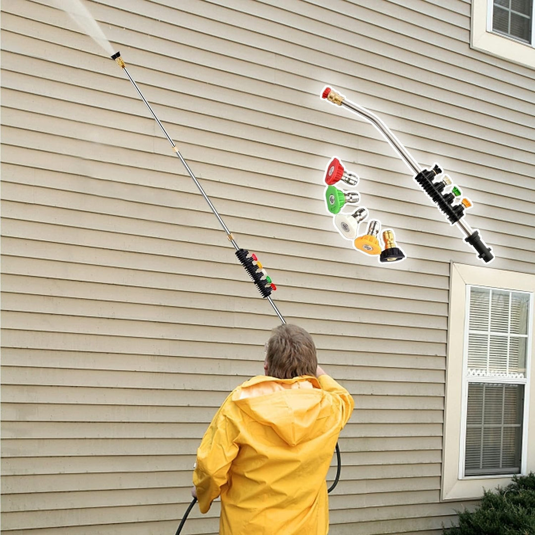 Kalsten | 4000 PSI Telescoping High Pressure Washer Wand Set for Gutter & Roof Drainage & Walls Cleaning
