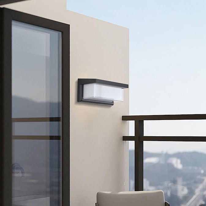 Modern Minimalist Solar Rectangle PC LED Outdoor Wall Sconce Lamp For Outdoor Patio | Kalsten