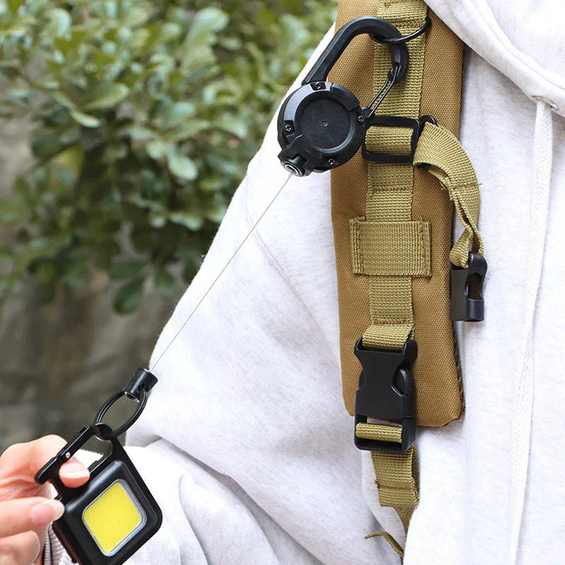 Outdoor Automatic Expandable Wire Rope Luya Theft Protection Tactical Keychain | Kalsten