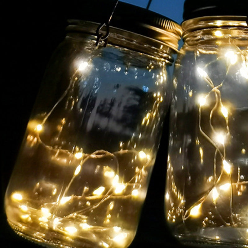 Modern Art Deco Waterproof Solar Glass Stainless Steel Copper Wire Star LED String Lights Outdoor Lighting For Garden | Kalsten