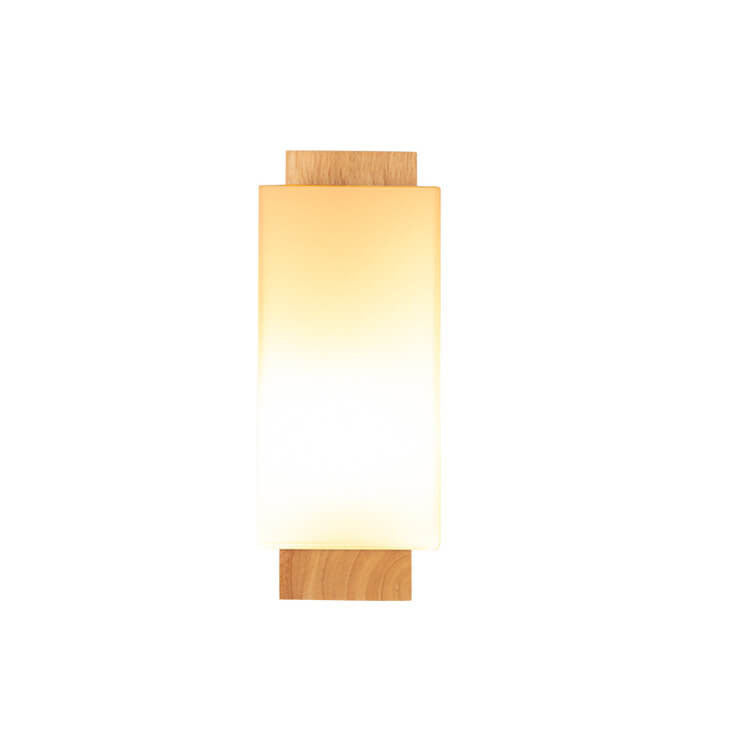Kalsten | Modern minimalist solid wood square glass column 1-light wall sconces lamp