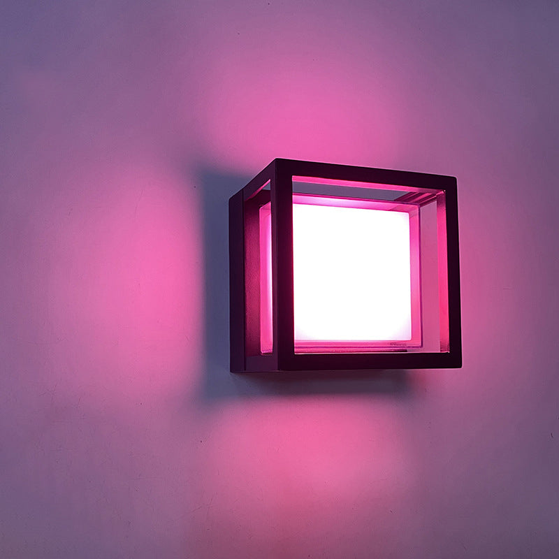 Modern Minimalist Waterproof Square Aluminum Acrylic LED Outdoor Wall Sconce Lamp For Garden | Kalsten