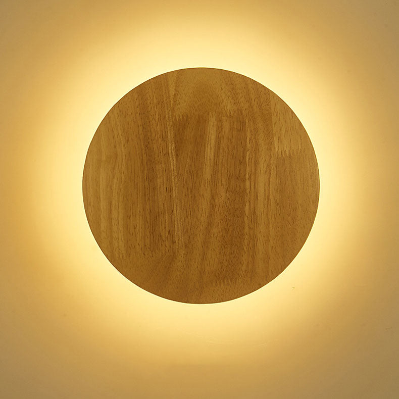 Minimalist Oval Wood LED Wall Lamp – Living Room