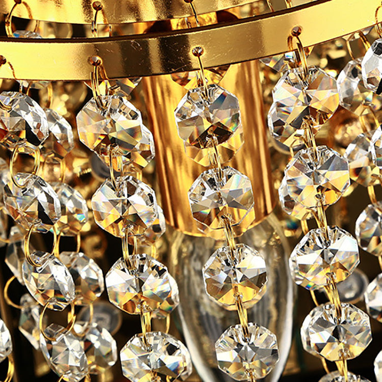 Luxury Octagonal Pearl Crystal Wall Lamp – Living Room