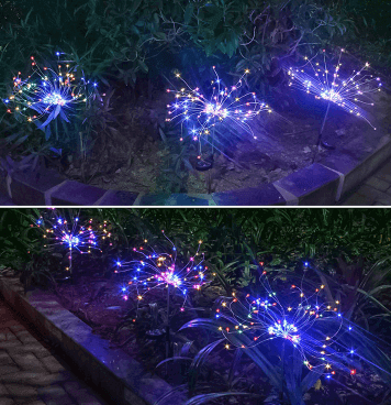 New Ground Plug Solar Fireworks Light LED Light String Copper Wire Outdoor Garden Decoration Star Lights Christmas Lights | Kalsten