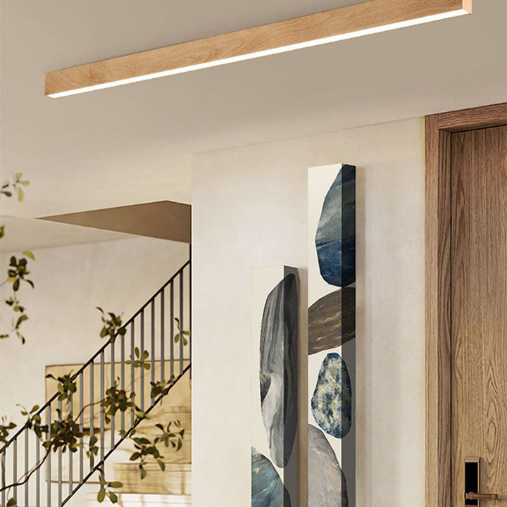 Flush Mount Ceiling Light Aluminum 23.6 in 12W Walnut Living Room Bedroom LED Modern Lighting Fixture | Kalsten