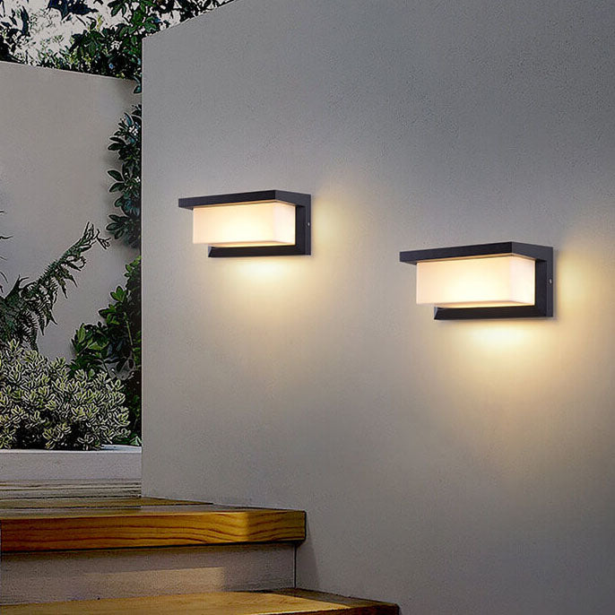 Modern Minimalist Solar Rectangle PC LED Outdoor Wall Sconce Lamp For Outdoor Patio | Kalsten