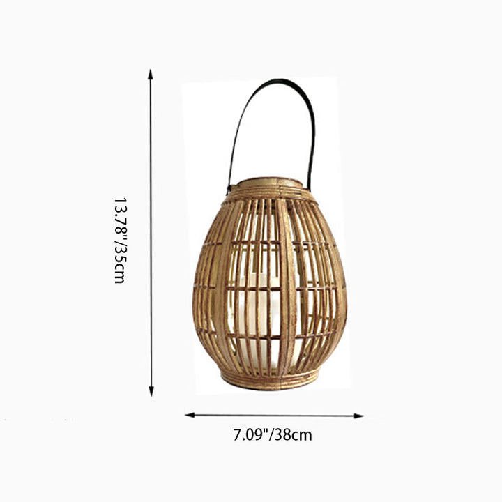 Modern Art Deco Solar Round Lantern Rattan LED Outdoor Landscape Light For Garden | Kalsten