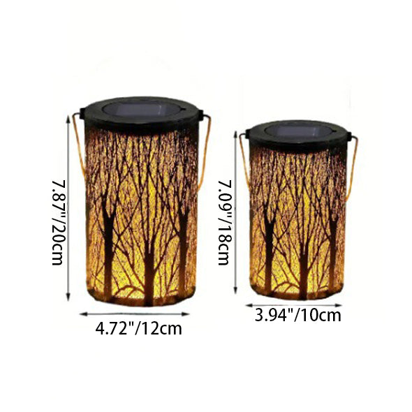 Modern Art Deco Solar Cylinder Skeleton Lantern Iron LED Outdoor Landscape Light For Garden | Kalsten